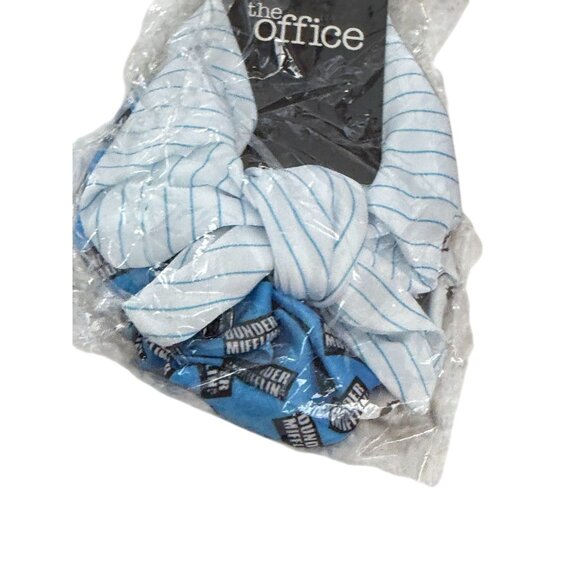 THE OFFICE Set of 2 Blue White Scrunchie Hairtie Set NEW NWT - Picture 4 of 5